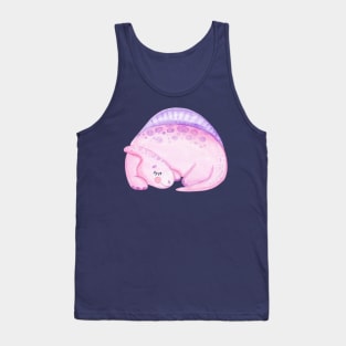 Pink dinosaur sleeping Tank Top